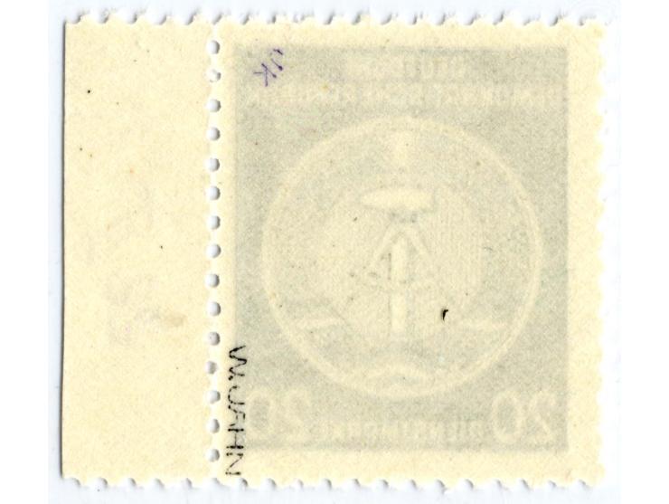 20 Pfg. in Type II auf gestrichenem Papier mit Wz. XII mit rechtem Seitenrand (dort Bleistiftnotiz), postfrisch, sign. Jahn u