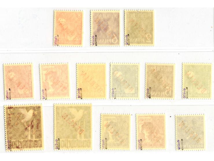 1949, Rotaufdruck 2 Pfg.-2 M. kpl., postfrisch, u.a. sign. Schlegel BPP (Mi. 1.500,-)