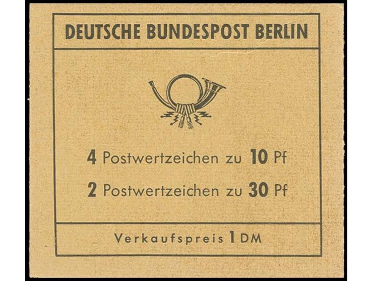 1970, Markenheftchen Brandenburger Tor mit 10+30 Pfg. und Reklame "Schneider", postfrisch, links offen und wie immer oben lei