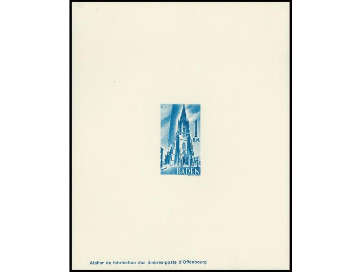 1948, 2. Ausgabe Freimarken 2 Pfg. - 1 M. kpl. als Ministerblocks, ungebraucht ohne Gummi wie verausgabt, mit Falzen auf Albe