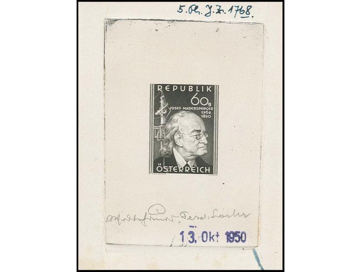 Madersperger 60 Gr., Phasendruck (5. Phase) in schwarz auf Kartonpapier im Blockformat, sign. vom Stecher Prof. Lorber sowie 