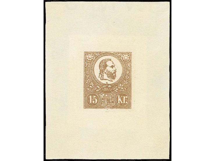 15 kr. brown, Sperati forgery in block format