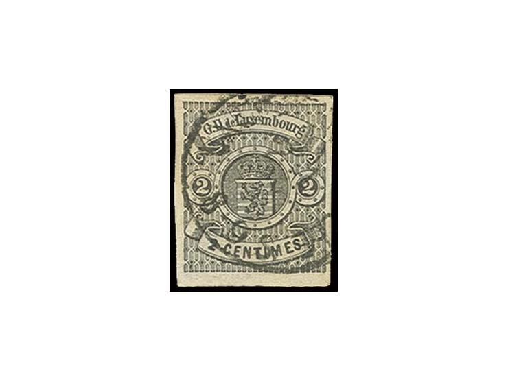 1859, 2 c. black, large margins, used, very fine, several signatures (Mi. 700,-)