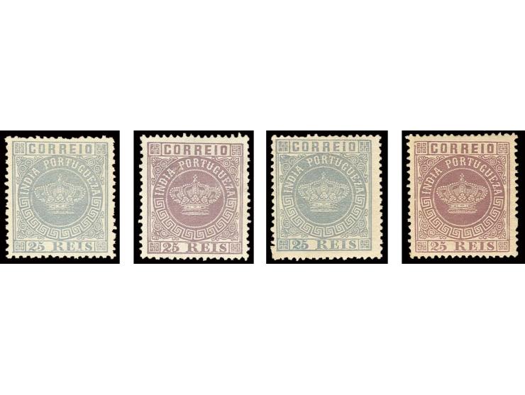 25 r. grey and violet, in with both perforations, unused, perf. 13½ with gum (AF no. 58-59)