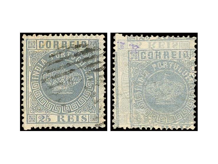 25 r. grey with additional shifted and inverted print on reverse, used by numeral cancel, fine and scarce, certificate RPS (1