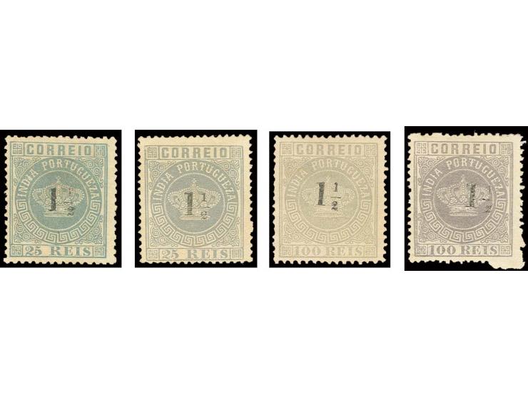 1½ on 25 r. and 1½ on 100 r., each with both perforations, unused, fine (AF no. 69-70)