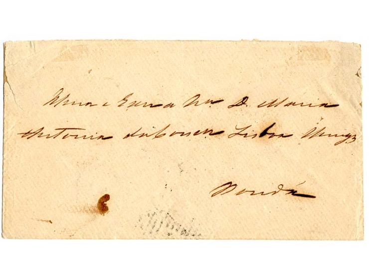 4½ on 20 r. bistre, tied by barred "1" to reverse of envelope from Nova Goa to Ponda with adjacent boxed "CHEGOU TARDE", fine