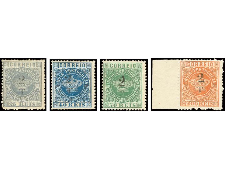 2 T on 25 r. grey, 40 r. blue, 50 r. green and 200 r. orange, unused, fine (AF no. 94, 96, 98, 101)