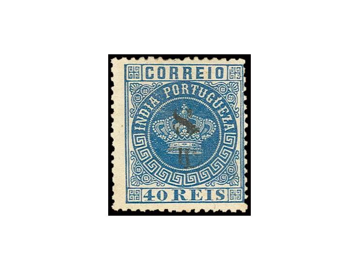 8 T on 40 r. blue with double surcharge, unused, fine (AF no. 108)
