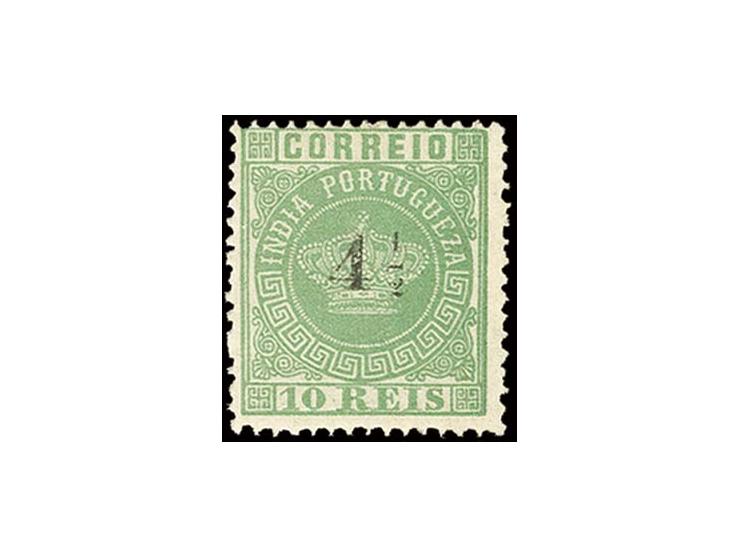 4½ on 10 r. green, unused, very fine, scarce (AF no. 72)