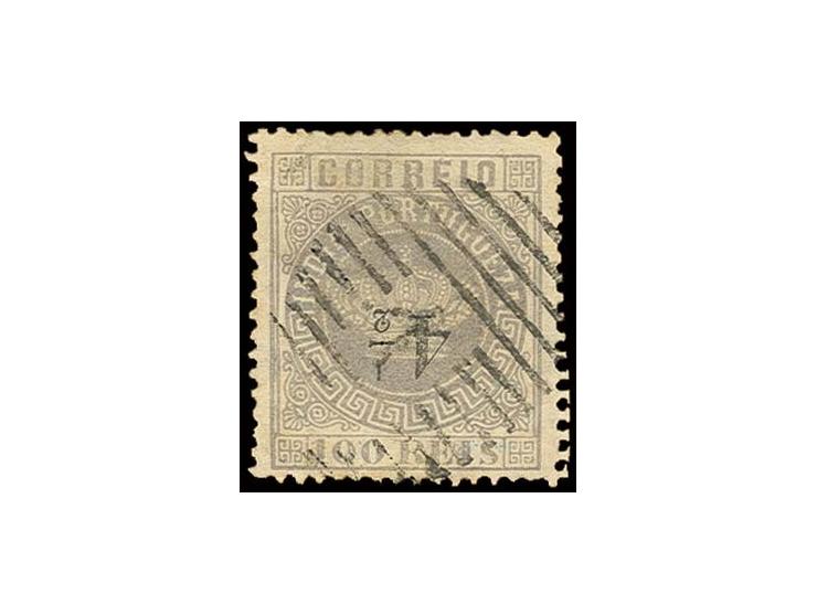 4½ on 100 r., surcharge inverted, used, tiny thin, still fine (AF no. 75)