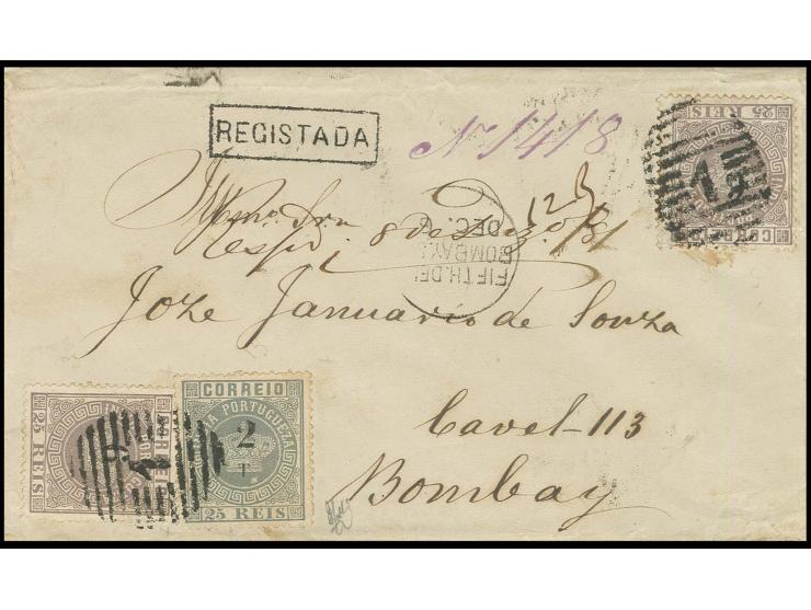 2 T (small type) on 25 r. grey with 2 copies 6 on 25 r. lilac, one perforated 12½ the other one perforated 13½, tied by barre