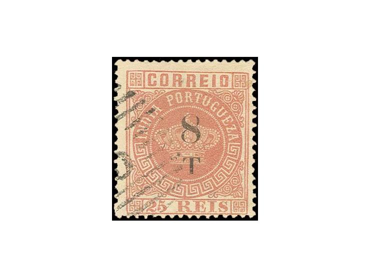 8 T on 25 r. rose, used, fine (AF no. 107)