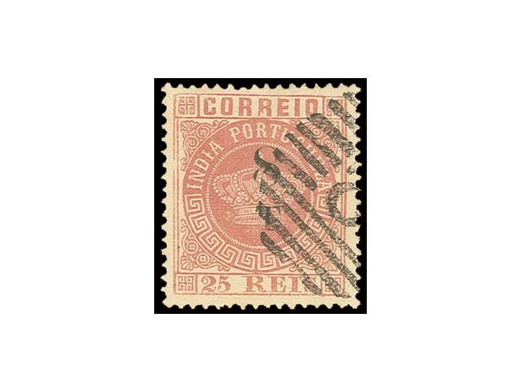 8 T on 25 r. rose with plate flaw in 2nd R of CORREO, used, fine (AF no. 107)