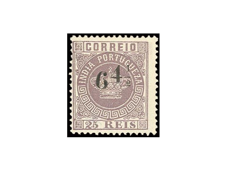 6 on 4½ on 25 r. lilac, unused, fine, scarce and unlisted