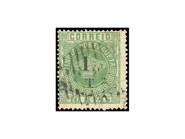 1 T on handstamp 1½ on 10 r. green perf. 13½, used, fine, sign. Thier