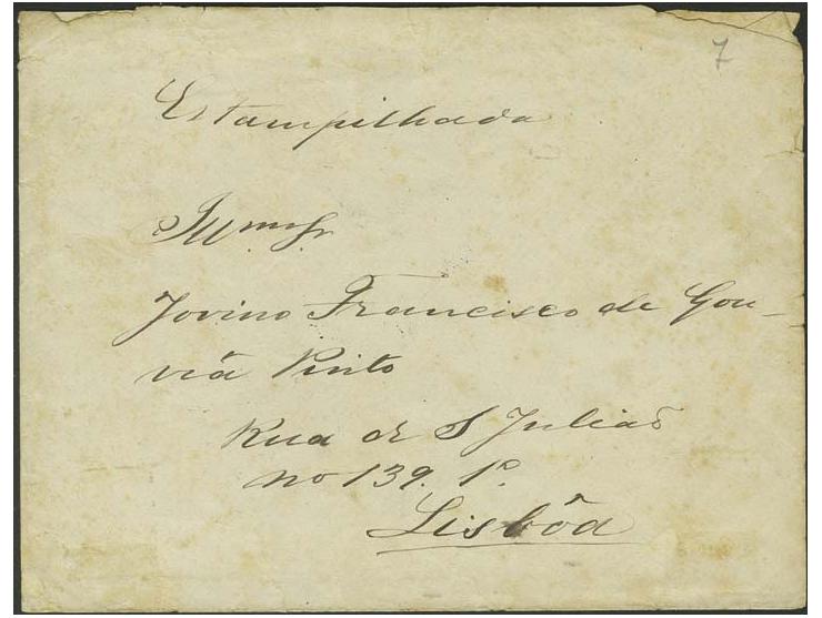 1 t. rose and perf. 13½ 2 t. blue, tied to reverse of cover from "NOVA-GOA 28 JA 85" to Lisbon, fine and scarce, ex Sussex (A
