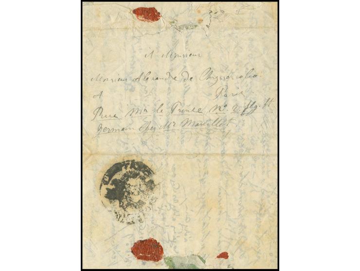 1838, entire letter to Paris, showing on reverse desinfection seal of Rothenthurm, fine