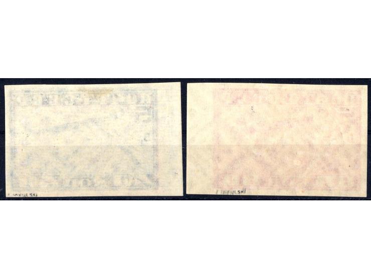 1930, Zeppelin 40 and 80 k. imperforated, both from the sheet margin, unused, very fine, sign. and certificate Mikulski