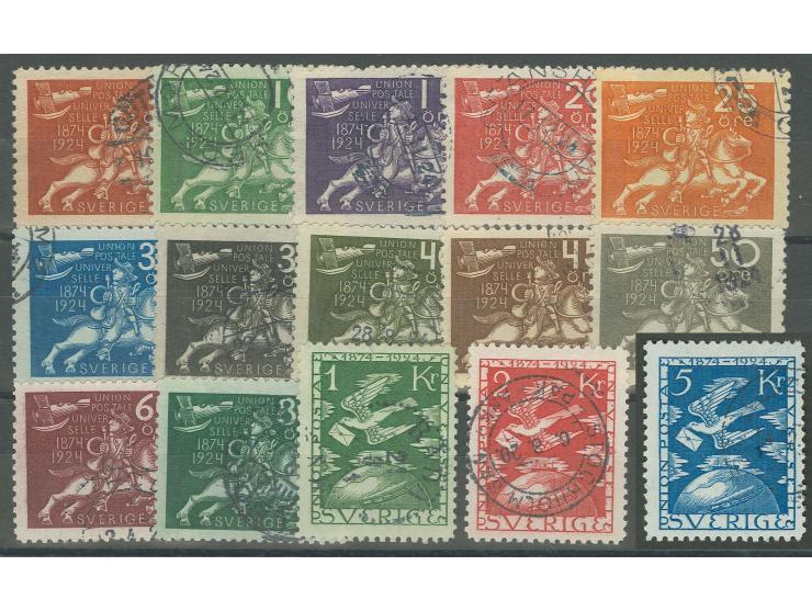 1921, UPU 5 o.-5 kr. cpl., used, very fine (Mi. 650,-)
