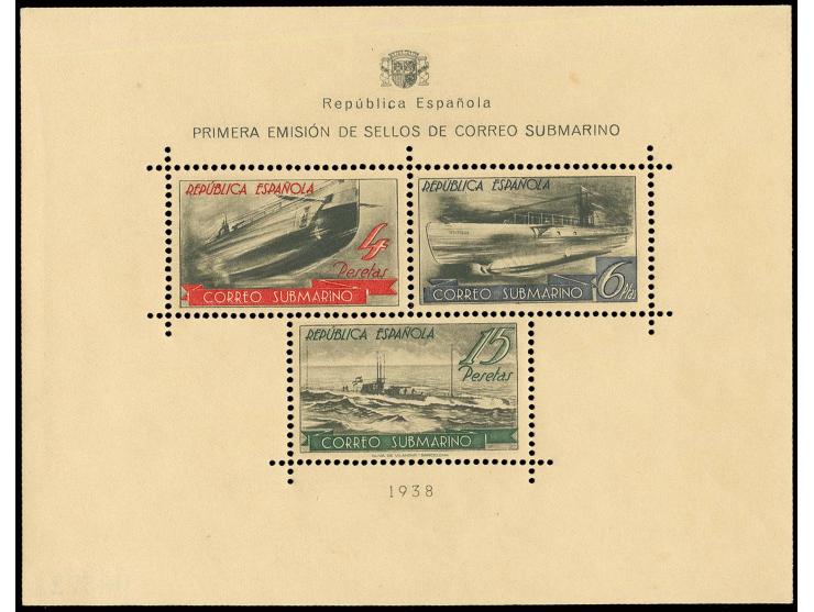 1938, Submarine souvenir sheet, unhinged mint
