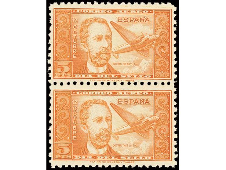 1944, Dr. Thebussem 5 pts. in unissued colour brownish-orange, vertical pair, unhinged mint, fine and rare, opinion Graus for