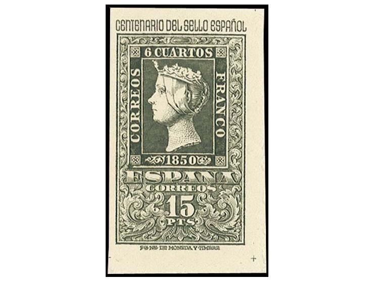 1950, Centenary 15 pts. in unissued colour black, unhinged mint, opinion Graus