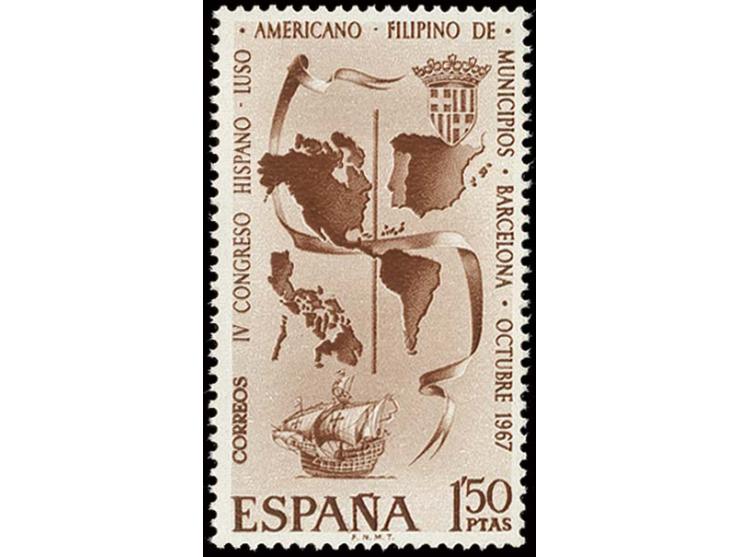 Municipal Congress Barcelona 1,50 pts., unissued colour brown, unhinged mint, scarce