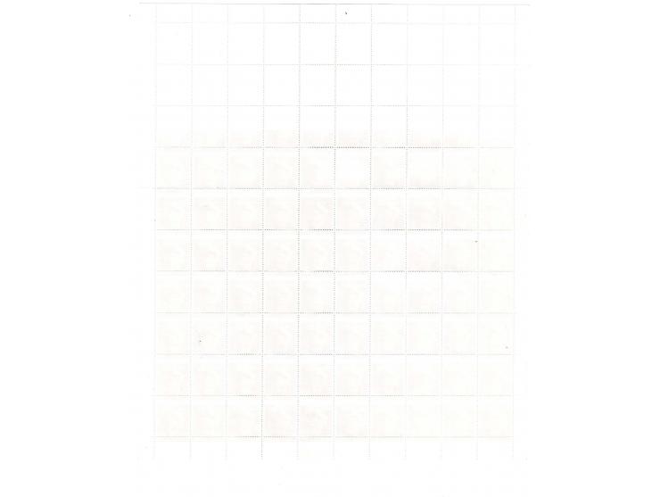 1981, Juan Carlos 85 pts., cpl. sheet of 100 stamps with strongly shifted print, the lower 2½ rows without print at all, hori