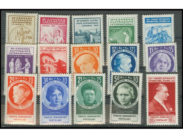 1935, Women convention 20 pa.-100 k. cpl., unused, gum disturbed (Mi. 1.300,--)