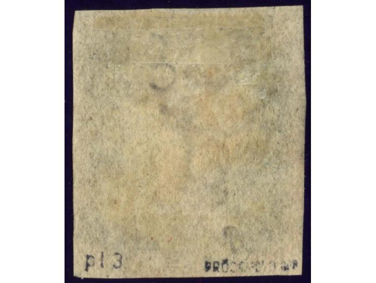 HD, good to wide margins with part of adjoining stamp at left, clear red MC, very fine, signed Pröschold BPP