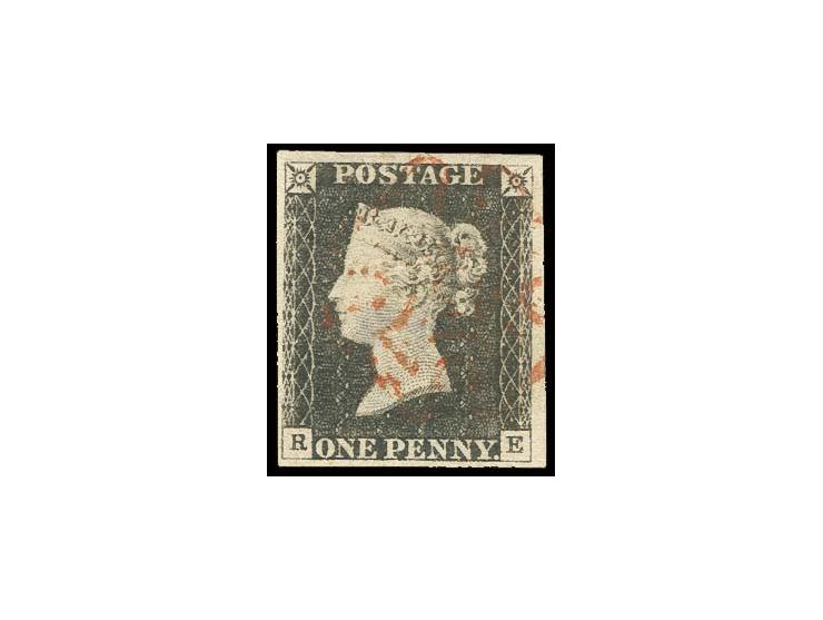 RE, quite worn printing, good even margins, light red MC, very fine
