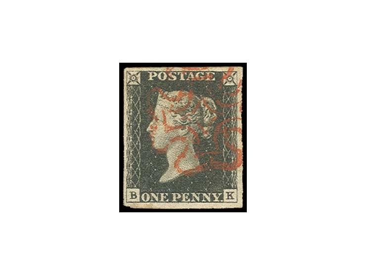 BK, good to wide margins, clear red MC, very fine