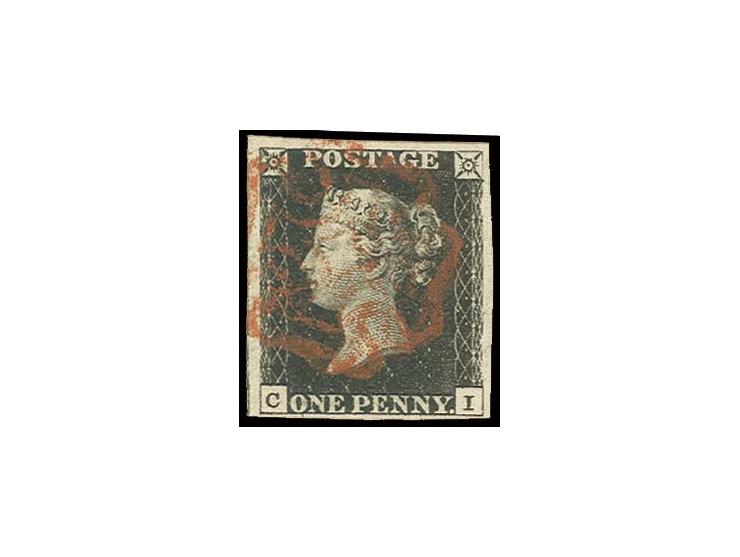 CI, good to wide margins with part of adjoining stamp at left, red MC, very fine