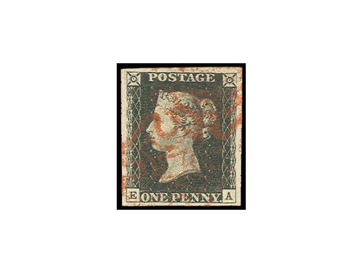 EA, wide margins, 2 strikes of red MC, very fine