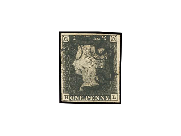 HL, good to wide margins, central black MC, very fine