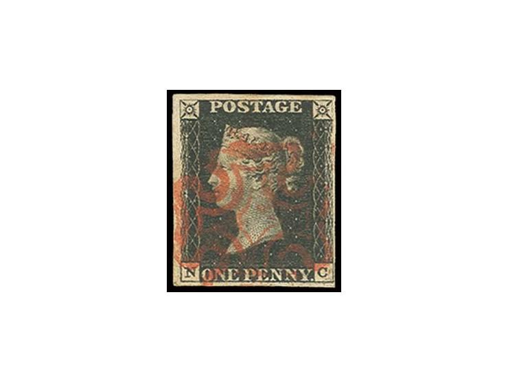 NC, clear at lower right, otherwise good to wide margins, clear red MC, fine