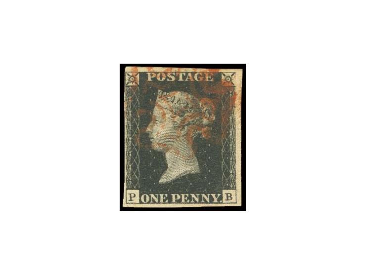 PB, clear at left, otherwise good to wide margins, red MC, fine