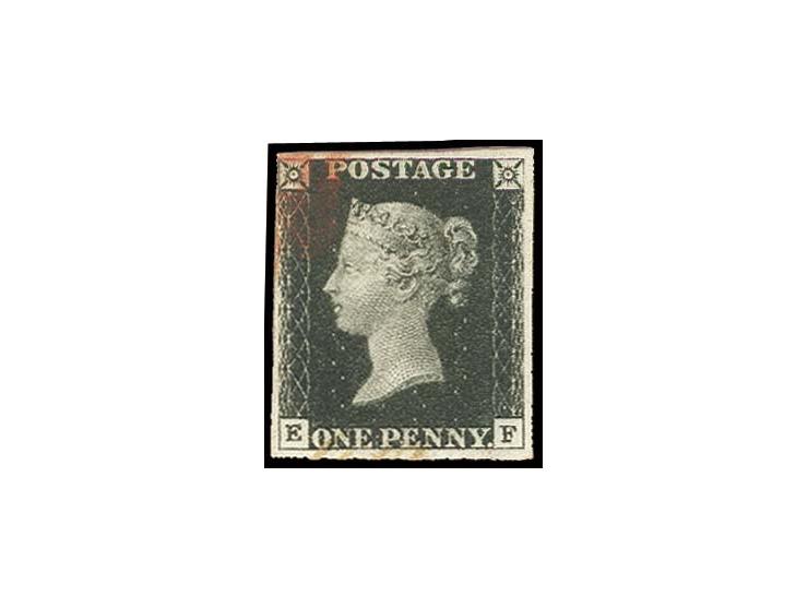 EF, clear at upper left, otherwise good margins, small parts of red MC, fine