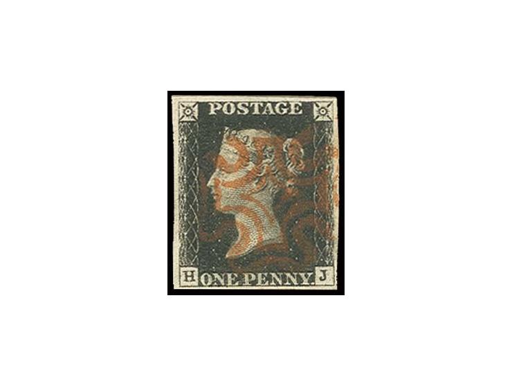 HJ, good even margins, central clear red MC, very fine