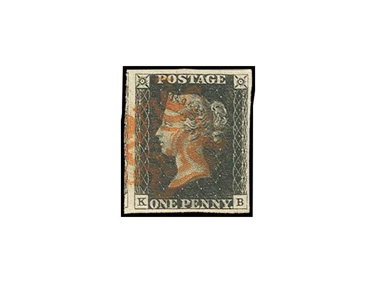 KB, good to wide margins with part of adjoining stamp at left, clear red MC, very fine