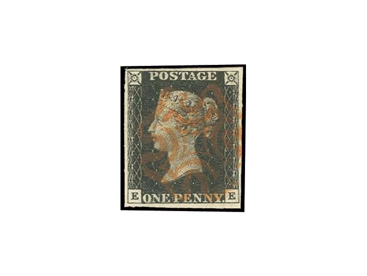 EE, good to wide margins, clear red central MC, fine
