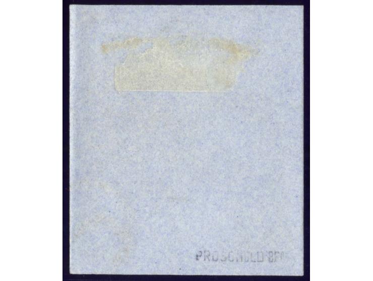 1 d. red-brown, EH, with clear strike of distinctive black MC of York on small piece, fine, signed Pröschold BPP