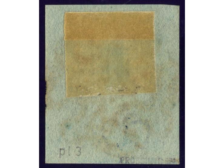 2 d. deep full blue, plate 3, NE, good to wide margins with clear central black MC, very fine, signed Pröschold BPP