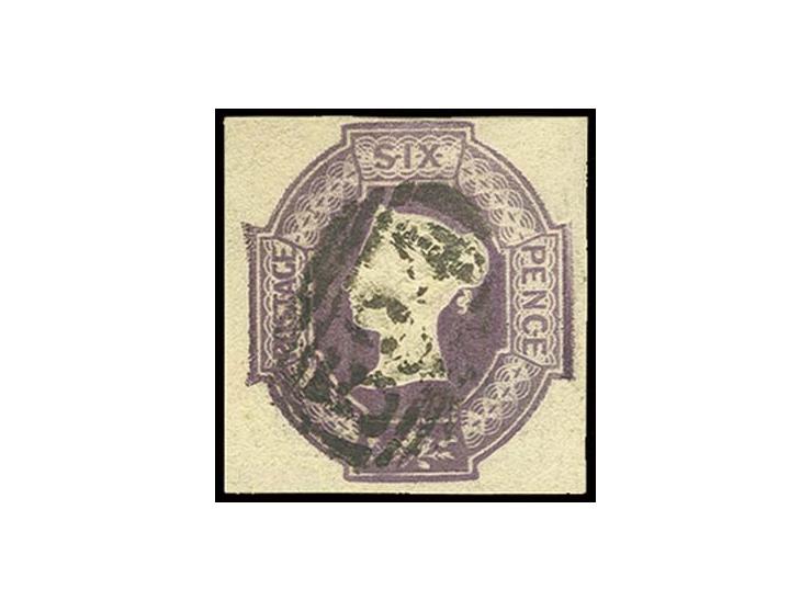6 d. violet with watermark inverted and reversed, large margins, cancelled with numeral "594" SOUTHPORT, very fine, several s