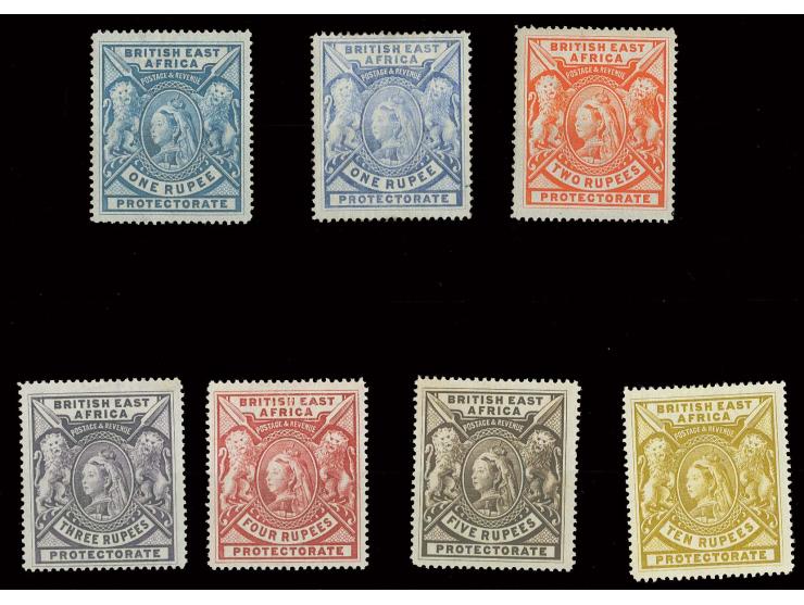 1897/1903, Victoria 1 r.-10 r. including 2 shades of 1 r., unused, fine/very fine (SG 1445,-)