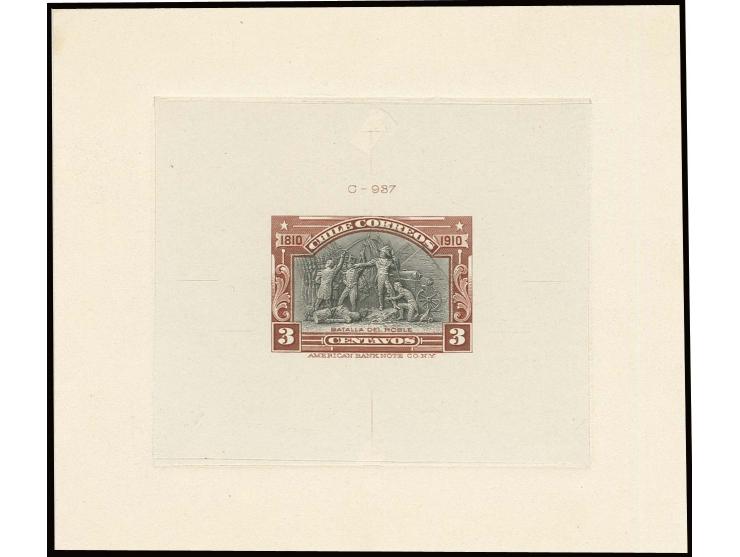 3 c. red brown/black, completed die proof in issued colours, file number C-937, slight imperfections, scarce, in addition the