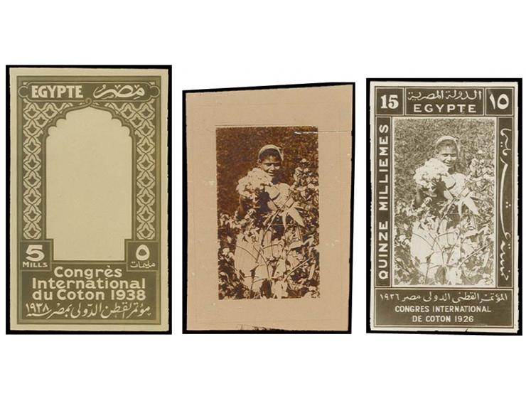 International Cotton Congress, photographic essays of frame and centre only and final design