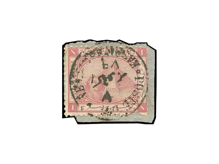 "KASSALA", cds. of 7.10.1879 in black on 1879, 1 pia. rose on small piece, opinion Holcombe