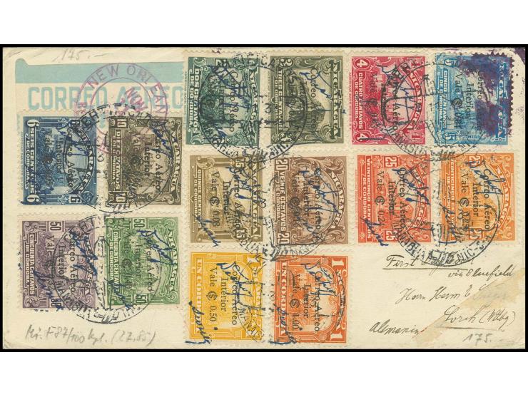 1933, Airmail 1 c.-1 cord. cpl. on first day flight cover to Germany